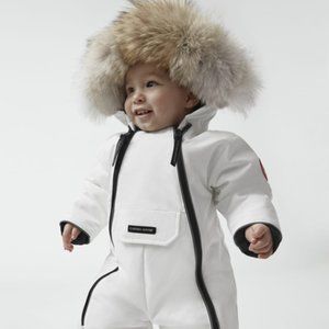 NWT 0-3 Mo Canada Goose Fur Trimmed  Baby Lamb Snowsuit